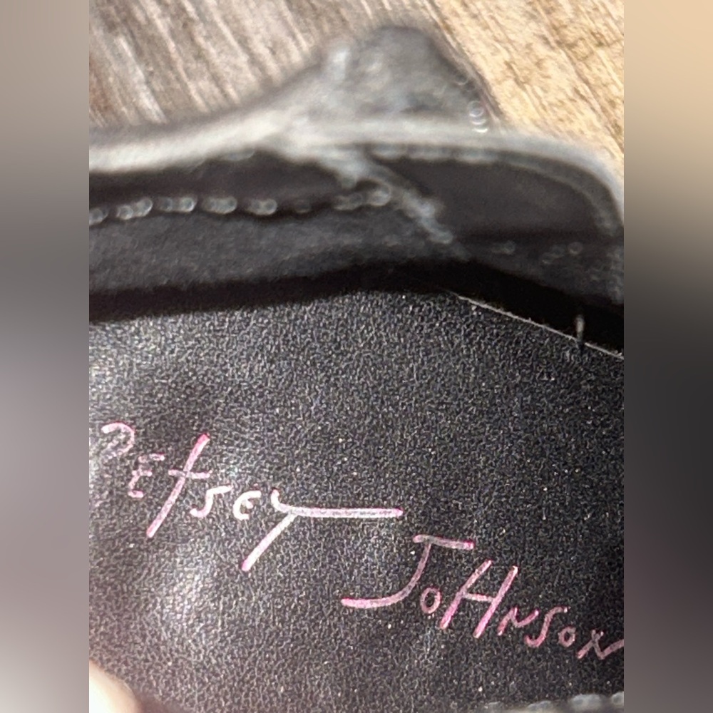 50%offw❤️Betsy Johnson Barrette BLACK MULTI suede boot BOOTIE rhinestone heels - Picture 7 of 7